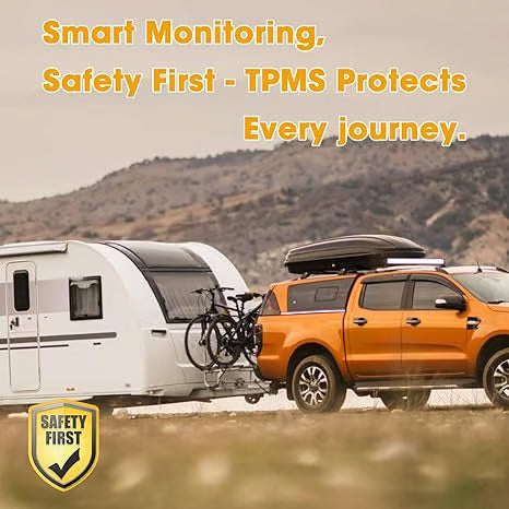 RoadFame Solar-Powered TPMS – Tire Pressure & Temperature Monitor