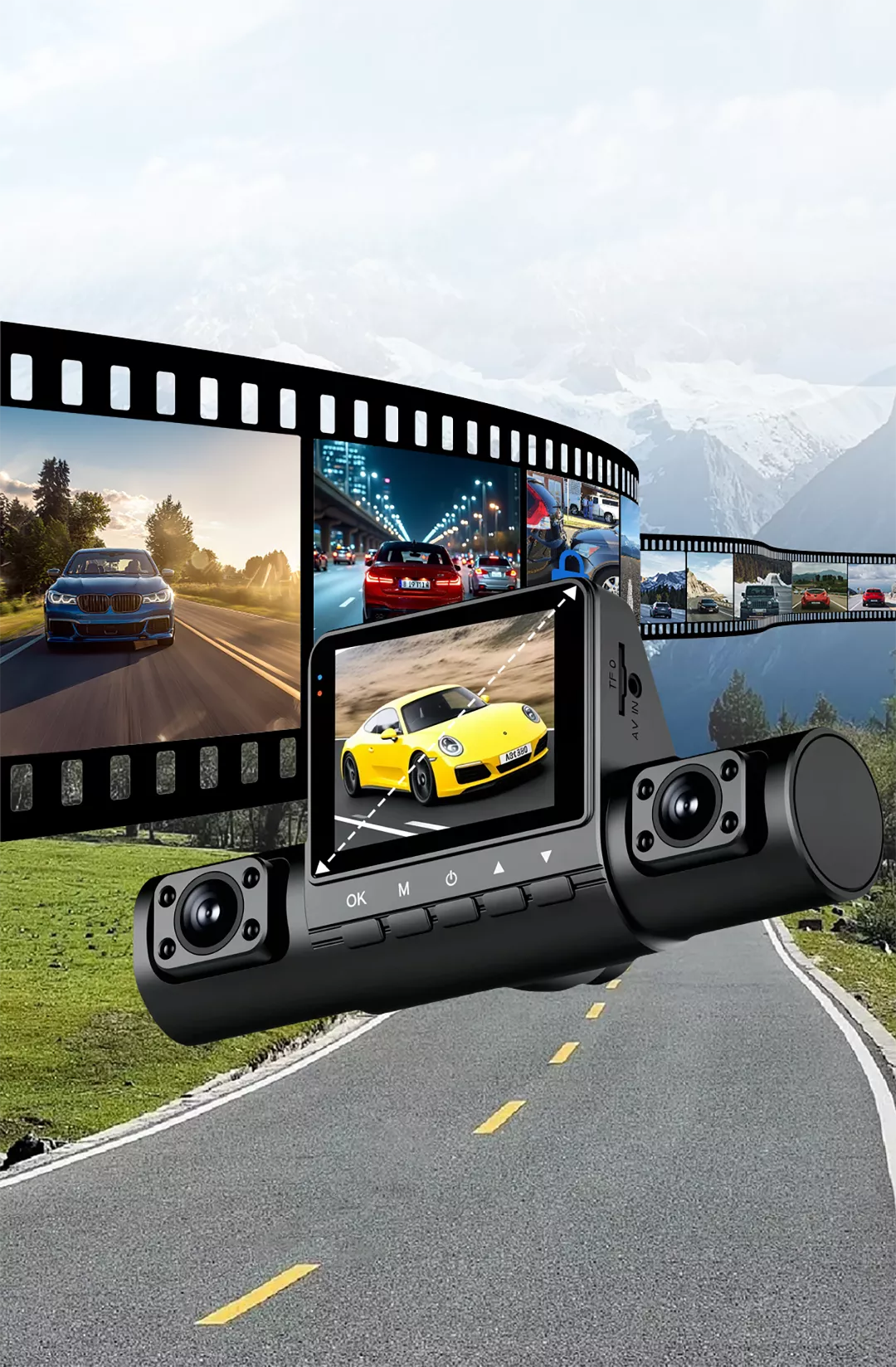 RoadFame 4-Channel Dash Cam – 1080p Recording with Night Vision & HDR