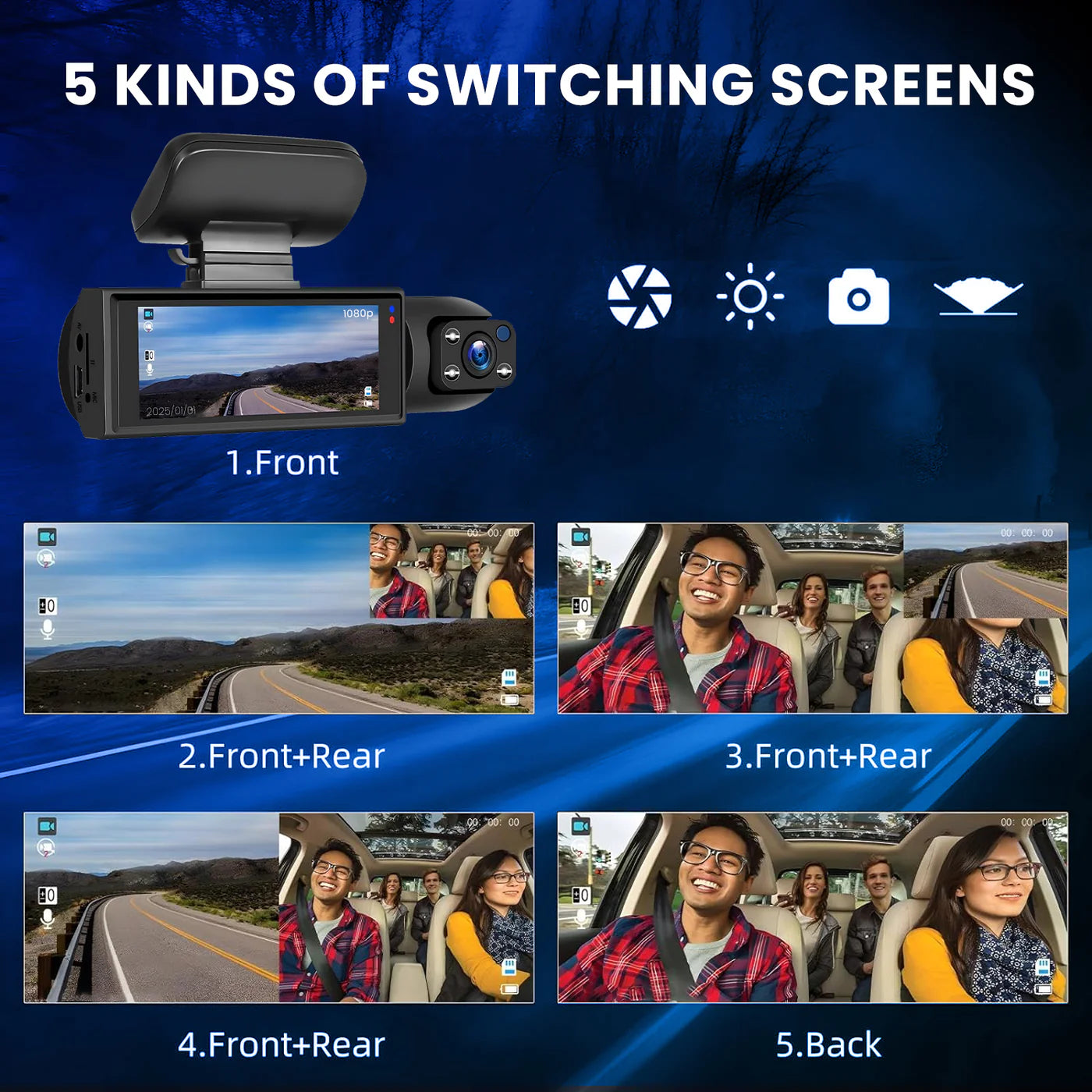 RoadFame Full HD Dual Dash Cam – WiFi & Night Vision
