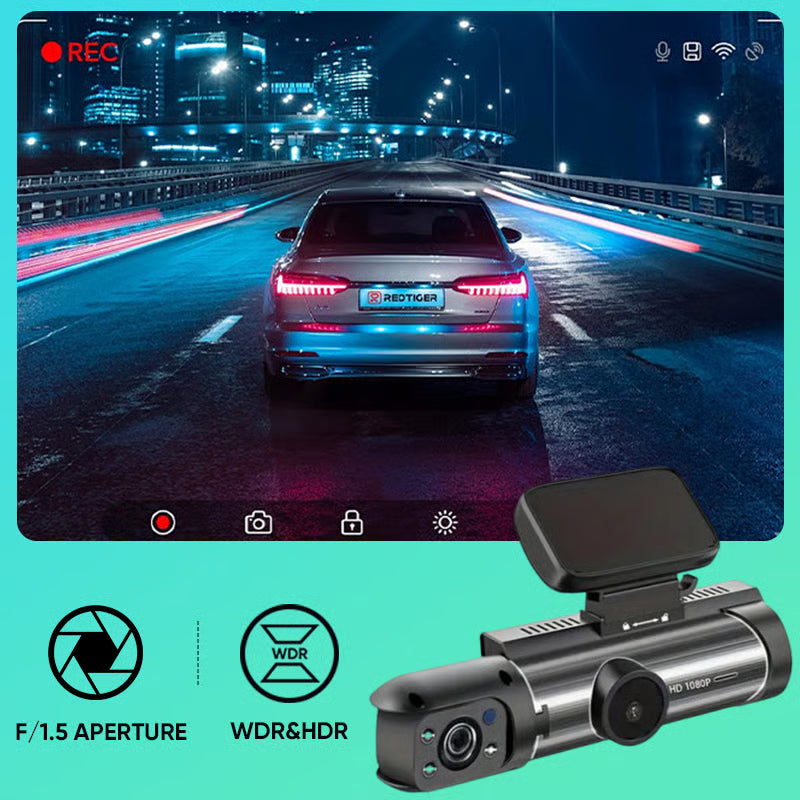 RoadFame Full HD Dual Dash Cam – WiFi & Night Vision