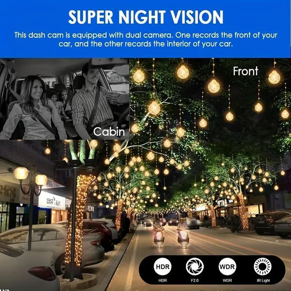 RoadFame Full HD Dual Dash Cam – WiFi & Night Vision