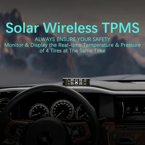 RoadFame Solar-Powered TPMS – Tire Pressure & Temperature Monitor