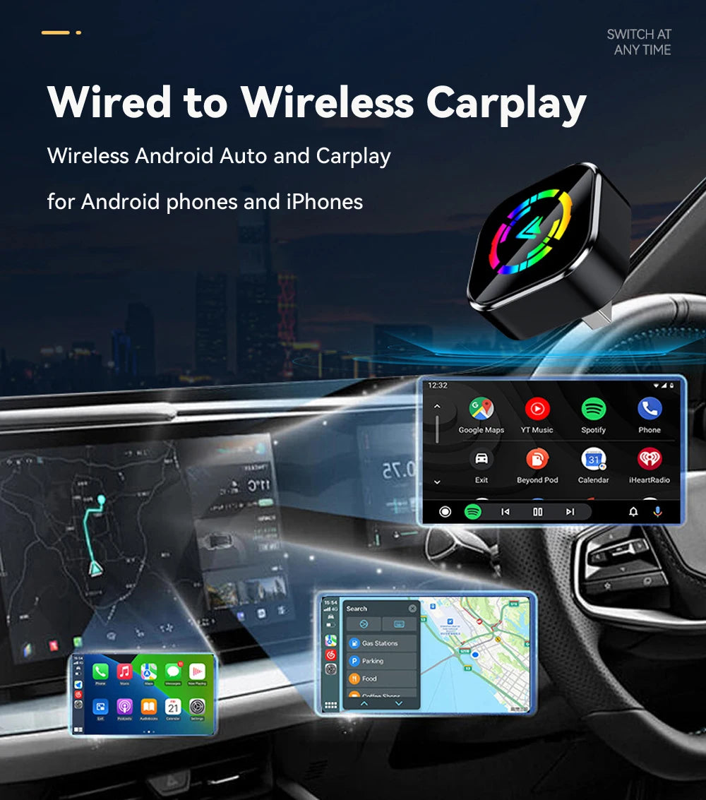 RoadFame Wireless CarPlay & Android Auto Adapter | Plug & Play