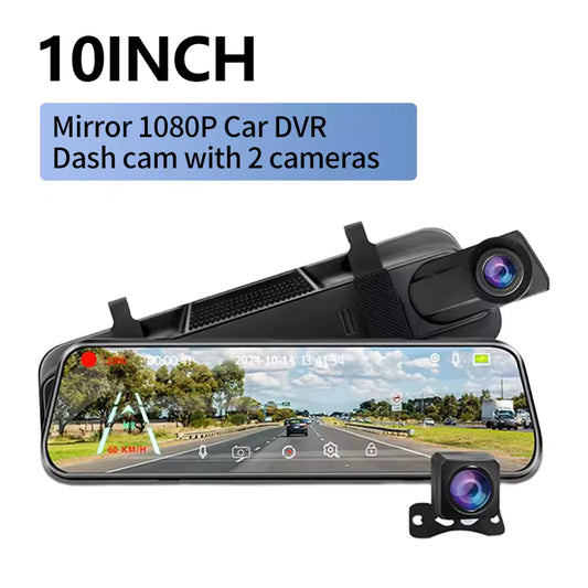 RoadFame Touchscreen Mirror Dash Cam – Full HD Front & Rear Camera